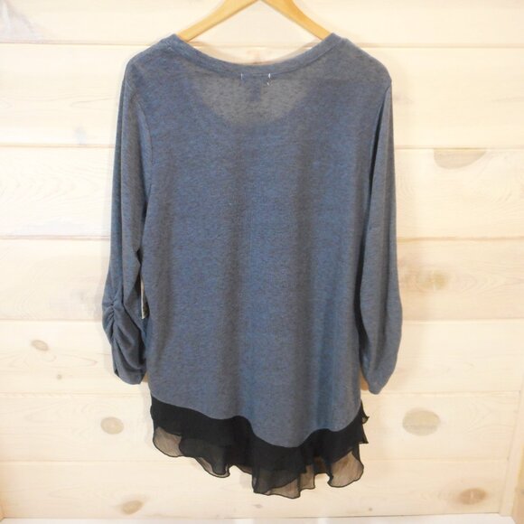 NWT Madison & Berkeley Women's Plus size 2X Tunic Top Stretch Boho Ruched Sleeve - Picture 3 of 11